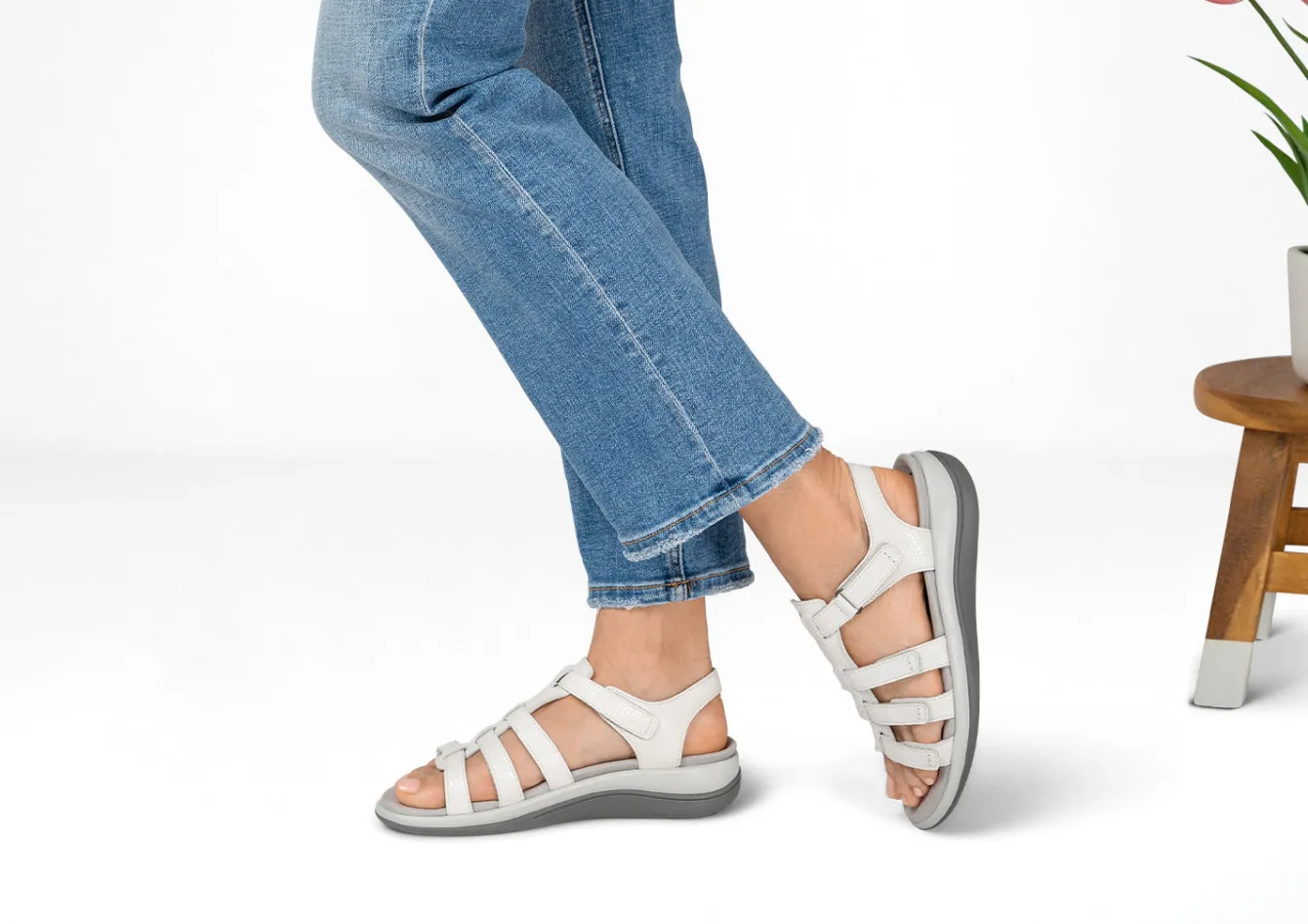 OrthoFeet Sandals<Amalfi - Snake White