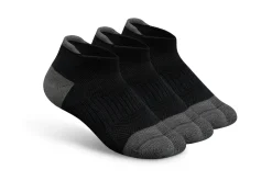 OrthoFeet Diabetic Socks|Bunion Socks<Bunion Relief, Padded Low Cut Socks - Black