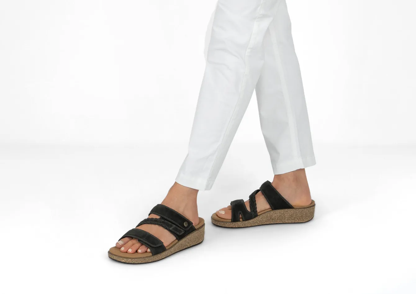 OrthoFeet Sandals|Casual Shoes<Carrie - Black