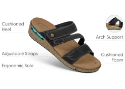 OrthoFeet Sandals|Casual Shoes<Carrie - Black