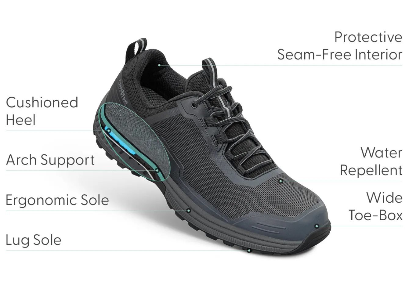 OrthoFeet Sneakers|Hiking Boots<Cascade - Black