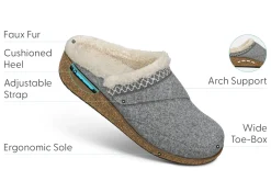 OrthoFeet Slippers|Clogs & Mules<Clara - Gray