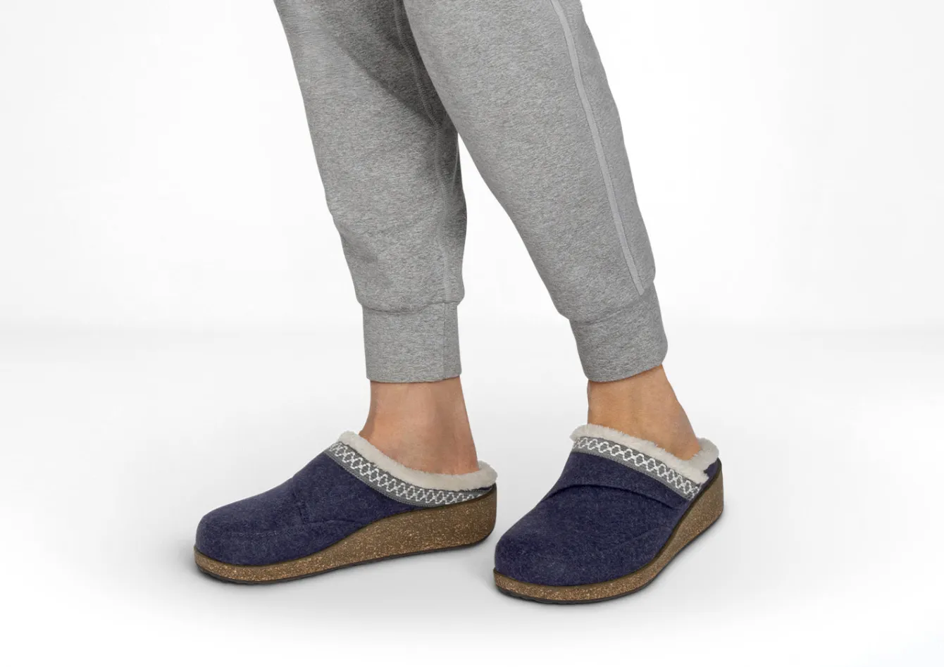 OrthoFeet Slippers|Clogs & Mules<Clara - Navy
