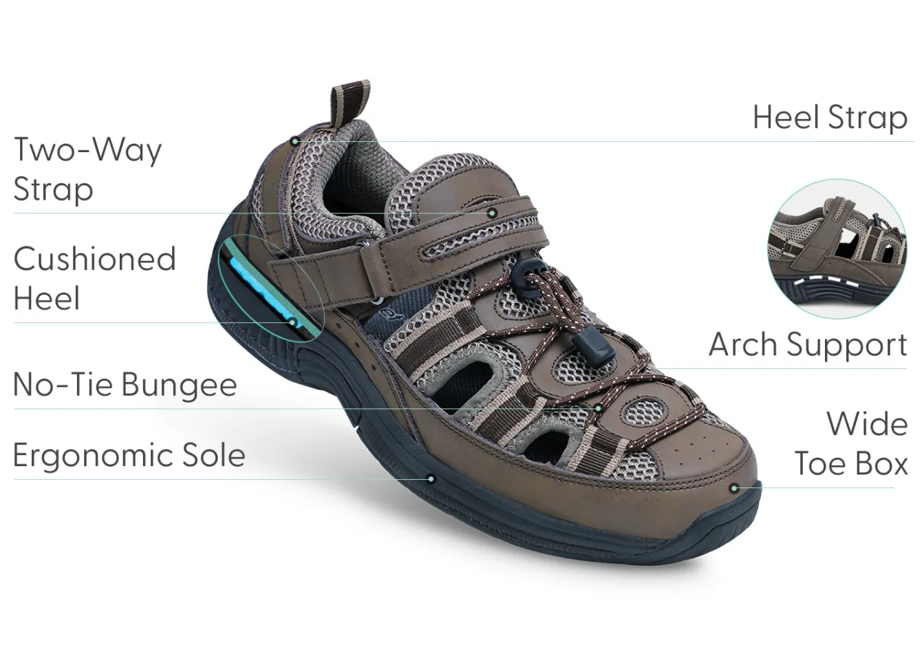 OrthoFeet Sandals<Clearwater - Brown