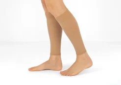 OrthoFeet Compression Socks<Compression Calf Sleeves Wide 15-20 mmHg - Tan