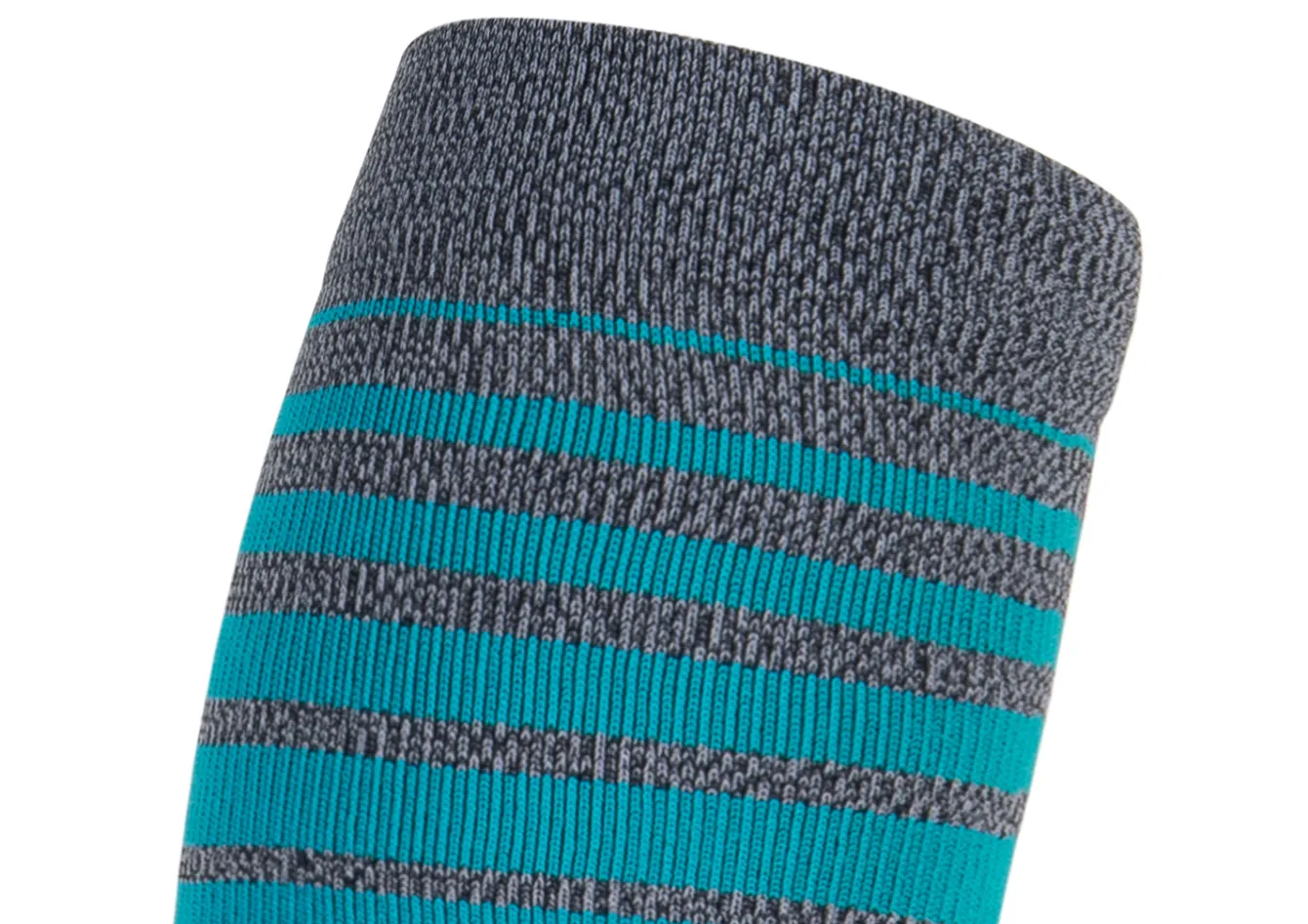 OrthoFeet Compression Socks<Compression Calf Sleeves Standard 15-20 mmHg - Gray/Teal Stripe