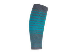 OrthoFeet Compression Socks<Compression Calf Sleeves Standard 20-30 mmHg - Gray/Teal Stripe