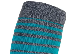 OrthoFeet Compression Socks<Compression Calf Sleeves Standard 20-30 mmHg - Gray/Teal Stripe