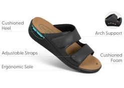 OrthoFeet Sandals|Clogs & Mules<Cruz - Black