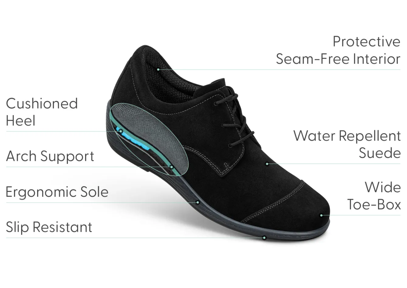 OrthoFeet Dress Shoes<Eleanor - Black