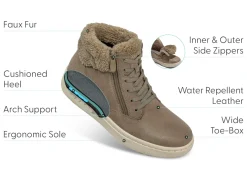 OrthoFeet Boots|Casual Shoes<Elin - Taupe