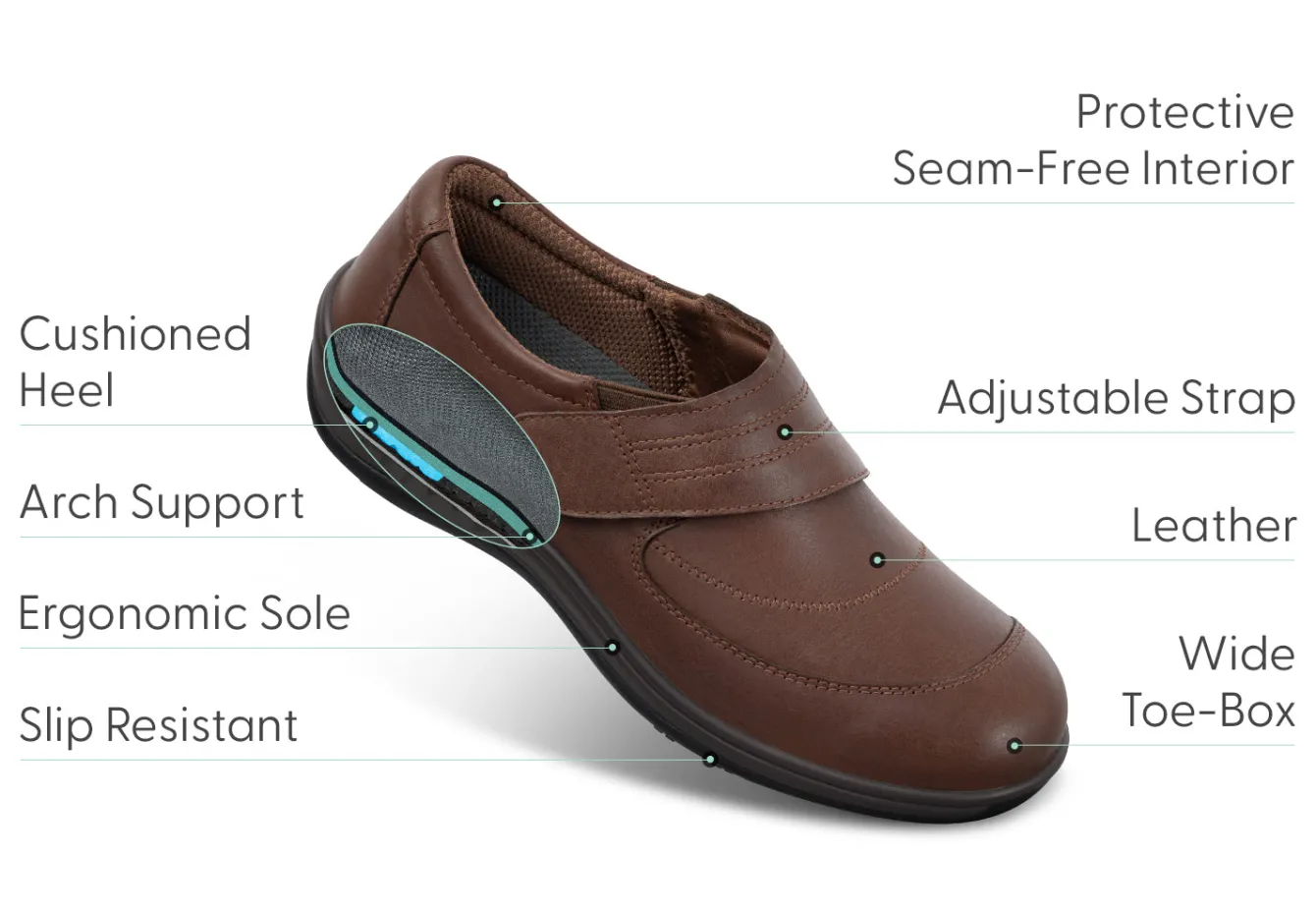 OrthoFeet Casual Shoes|Dress Shoes<Emily - Brown