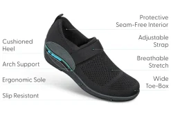 OrthoFeet Casual Shoes|Dress Shoes<Eve - Black