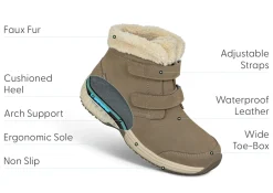 OrthoFeet Boots<Florence Waterproof - Taupe