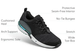 OrthoFeet Sneakers<Francis No-Tie - Black