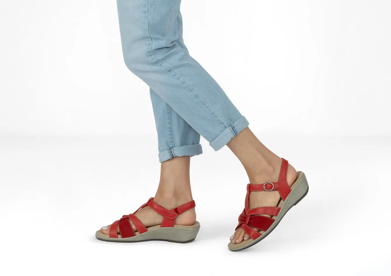 OrthoFeet Sandals|Casual Shoes<Hope - Red