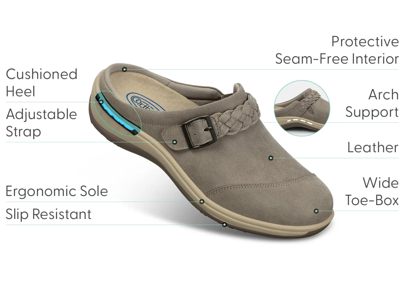 OrthoFeet Casual Shoes|Clogs & Mules<Irma - Taupe