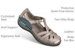OrthoFeet Casual Shoes|Mary Janes<Juno - Pewter