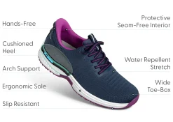 OrthoFeet Sneakers|Hands-Free Shoes<Kita Hands-Free - Navy/Orchid