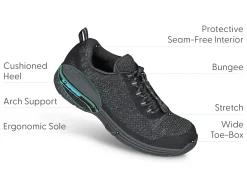 OrthoFeet Sneakers<Lava No-Tie - Black