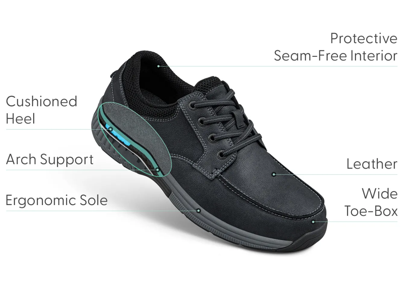 OrthoFeet Casual Shoes<Leo - Black