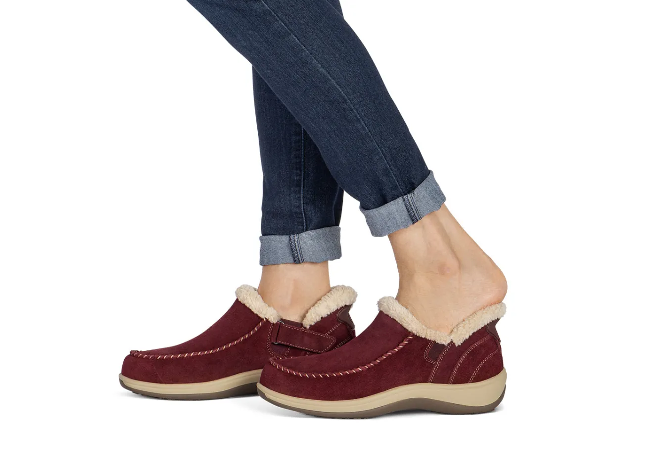 OrthoFeet Slippers|Casual Shoes<Lorin Hands-Free - Bordeaux
