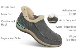 OrthoFeet Slippers|Casual Shoes<Lorin Hands-Free - Gray