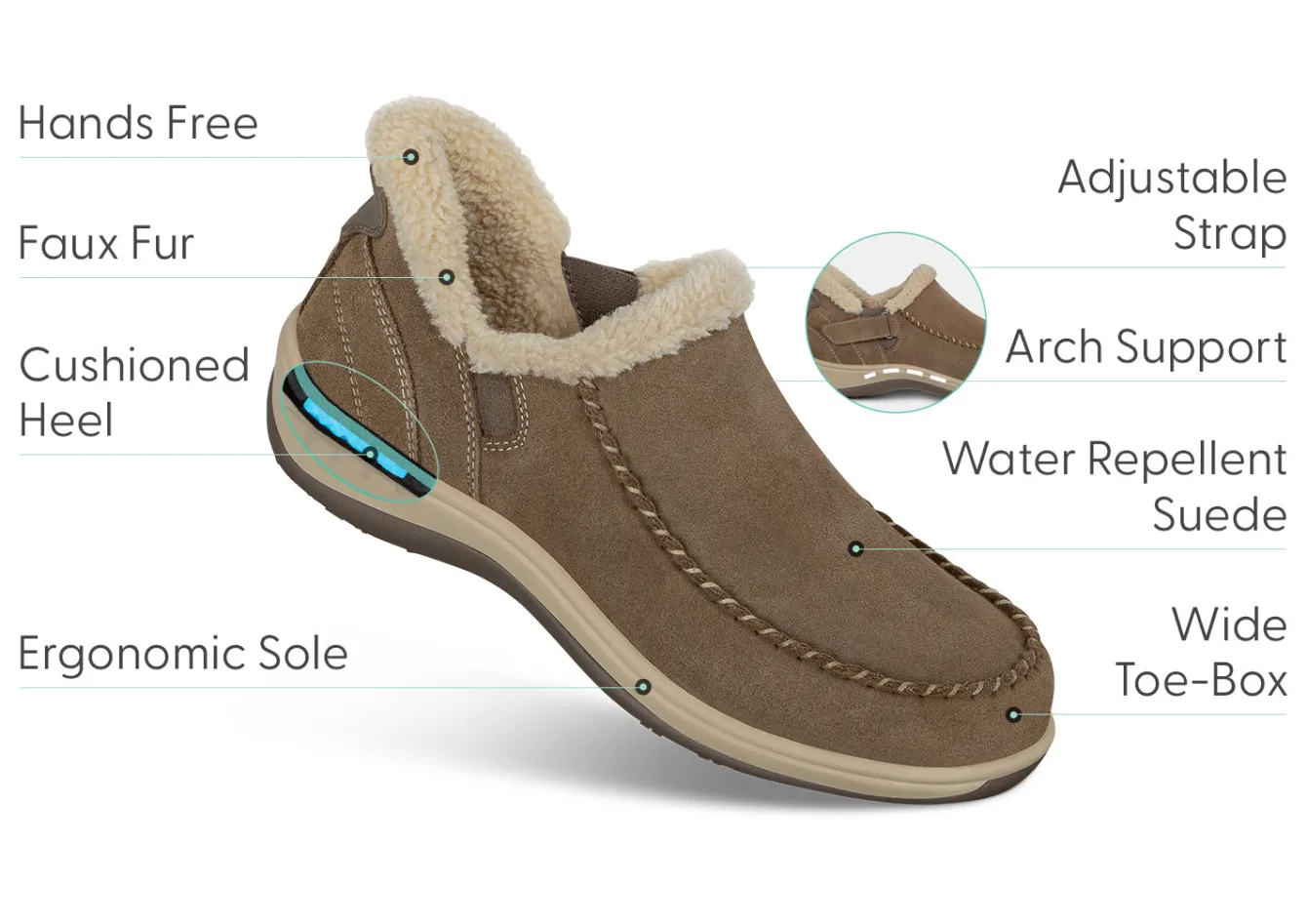 OrthoFeet Slippers|Casual Shoes<Lorin Hands-Free - Light Brown