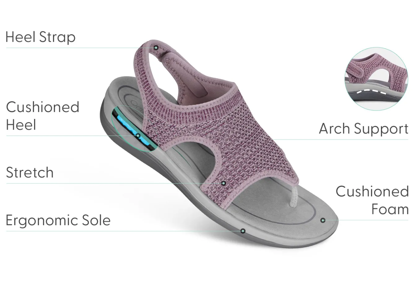 OrthoFeet Sandals<Lyra - Rose