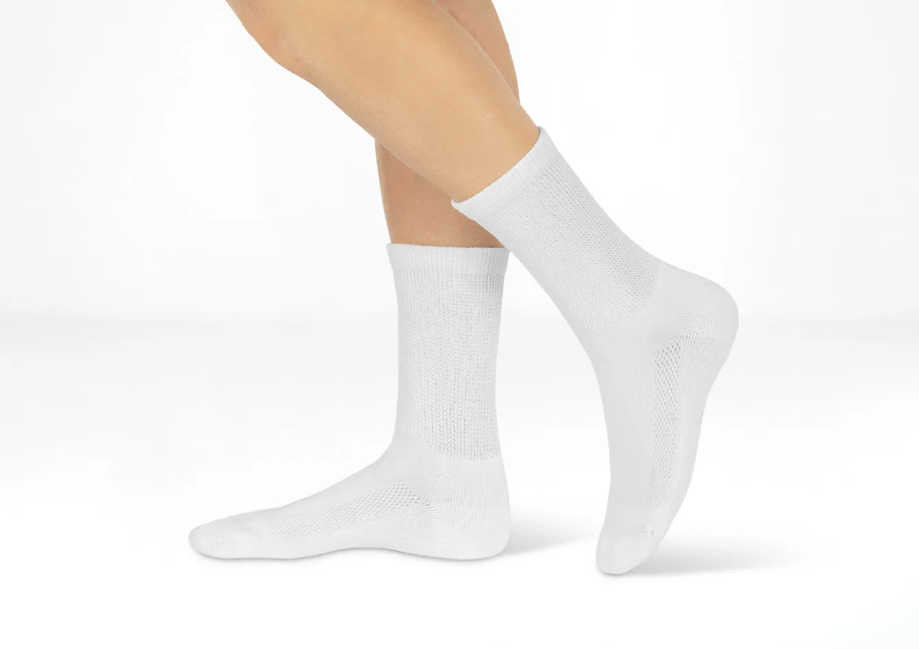 OrthoFeet Diabetic Socks<Padded Sole Diabetic Socks - White