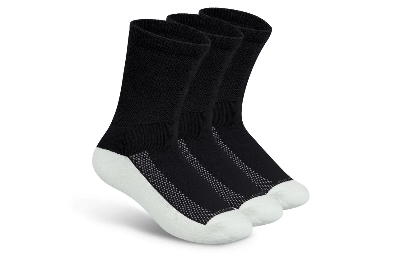 OrthoFeet Diabetic Socks<Padded Sole Diabetic Socks - Black