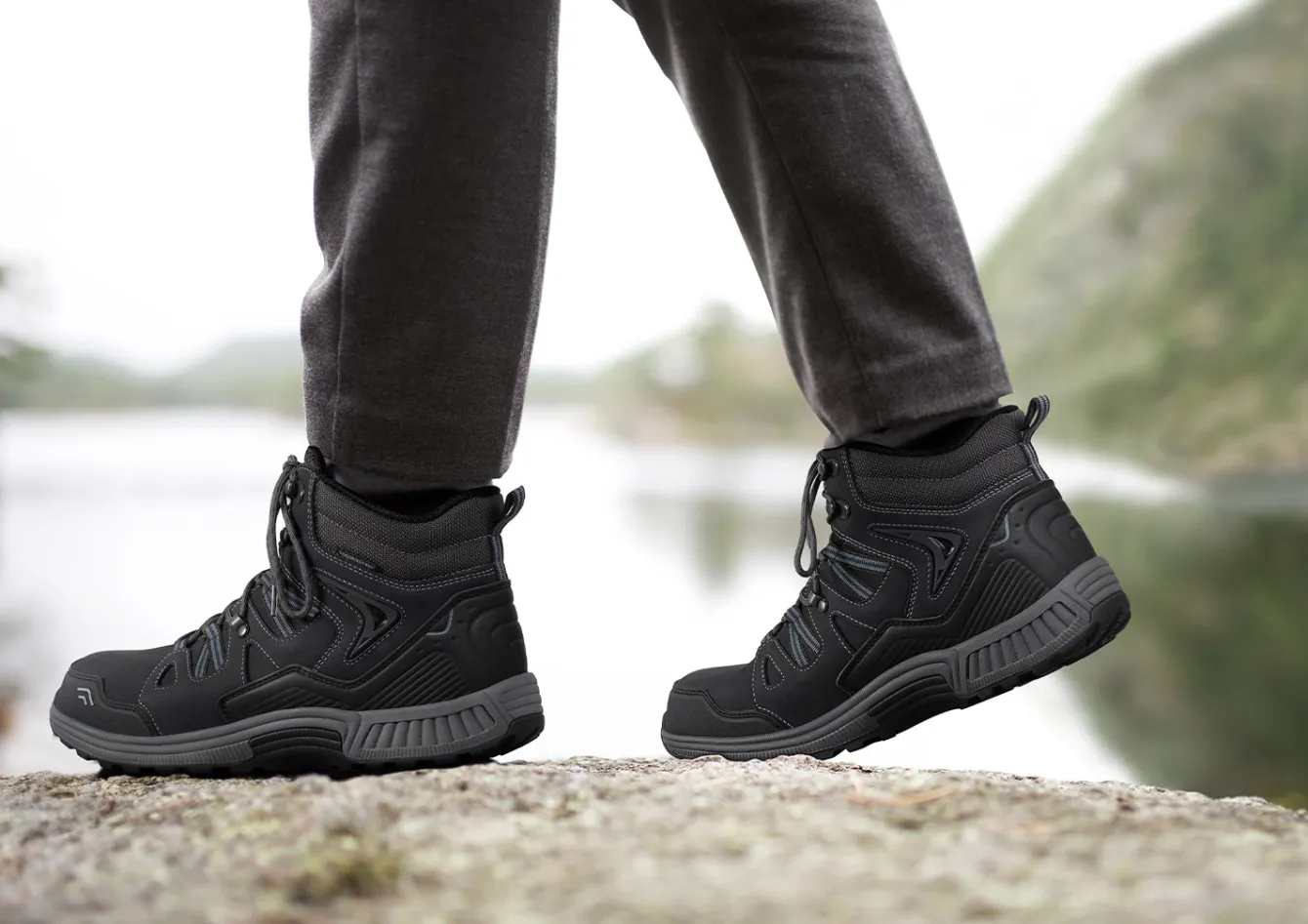 OrthoFeet Boots|Hiking Boots<Ridgewood Waterproof - Black