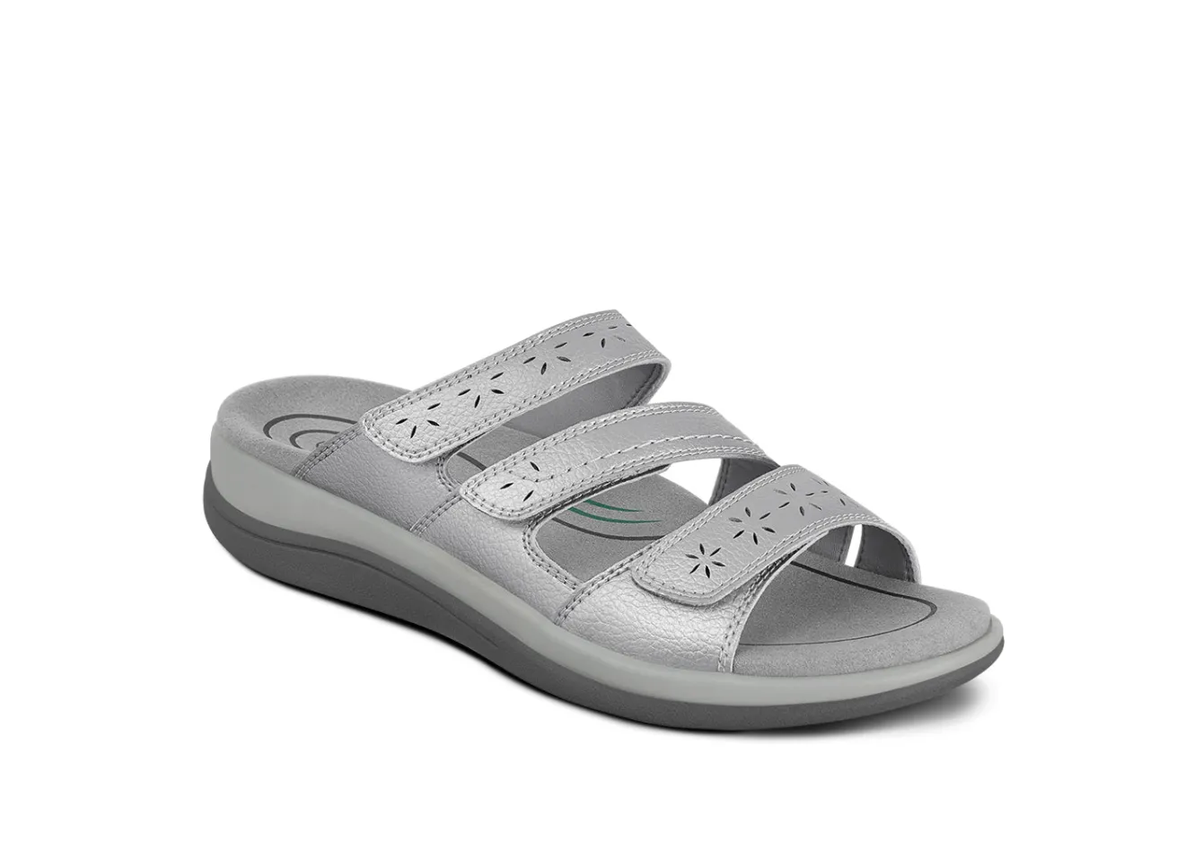 OrthoFeet Sandals<Sahara - Silver Metallic