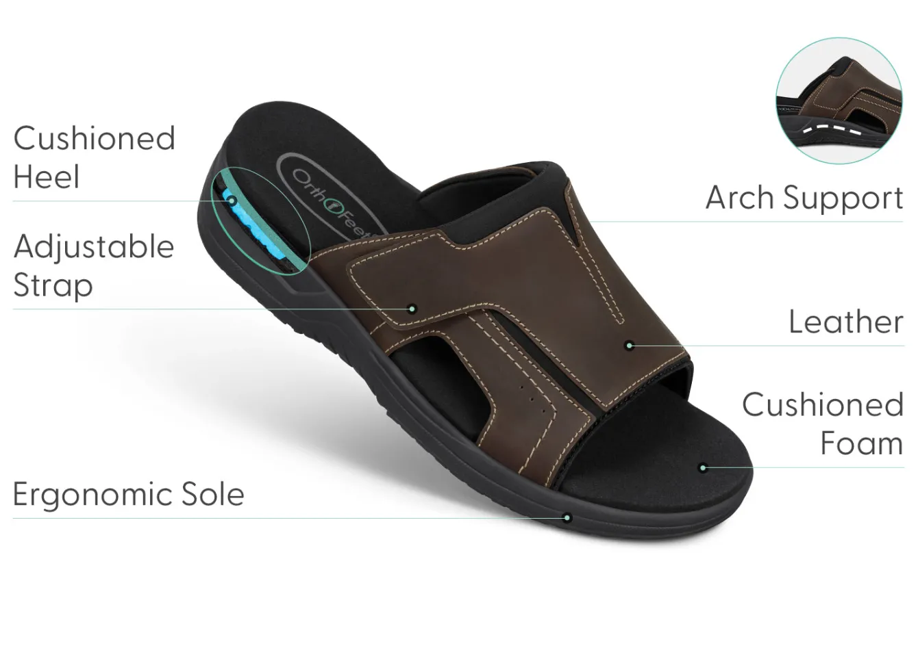 OrthoFeet Sandals<Sarasota - Brown