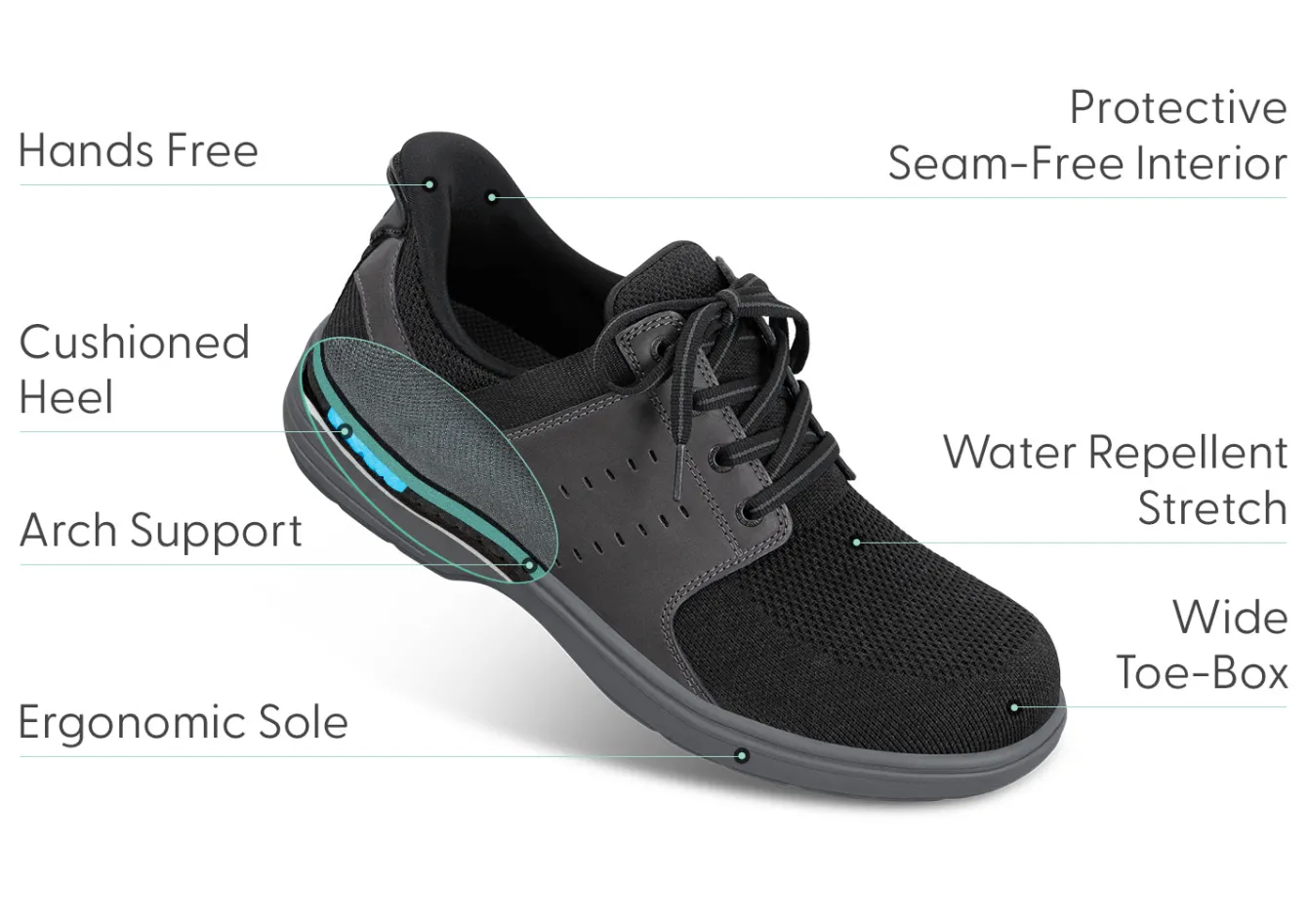 OrthoFeet Sneakers|Casual Shoes<Siron Hands-Free - Black