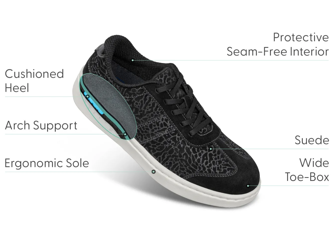 OrthoFeet Sneakers|Casual Shoes<Stroll - Black