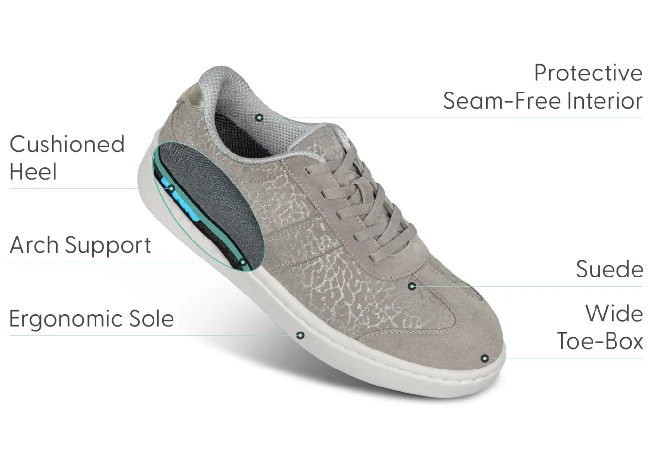 OrthoFeet Sneakers|Casual Shoes<Stroll - Taupe