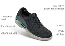 OrthoFeet Casual Shoes<Tabor - Charcoal