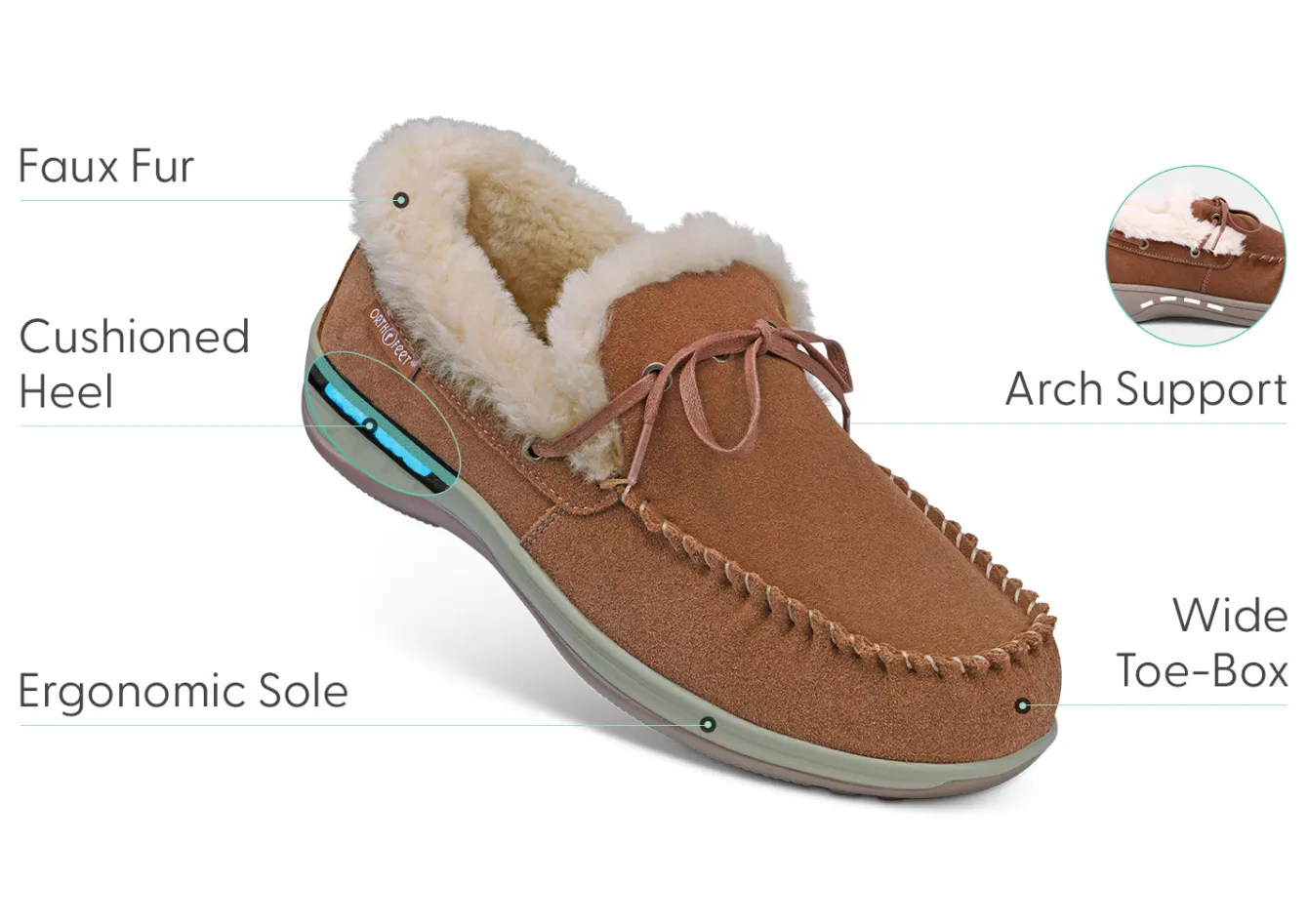 OrthoFeet Slippers<Tuscany - Brown