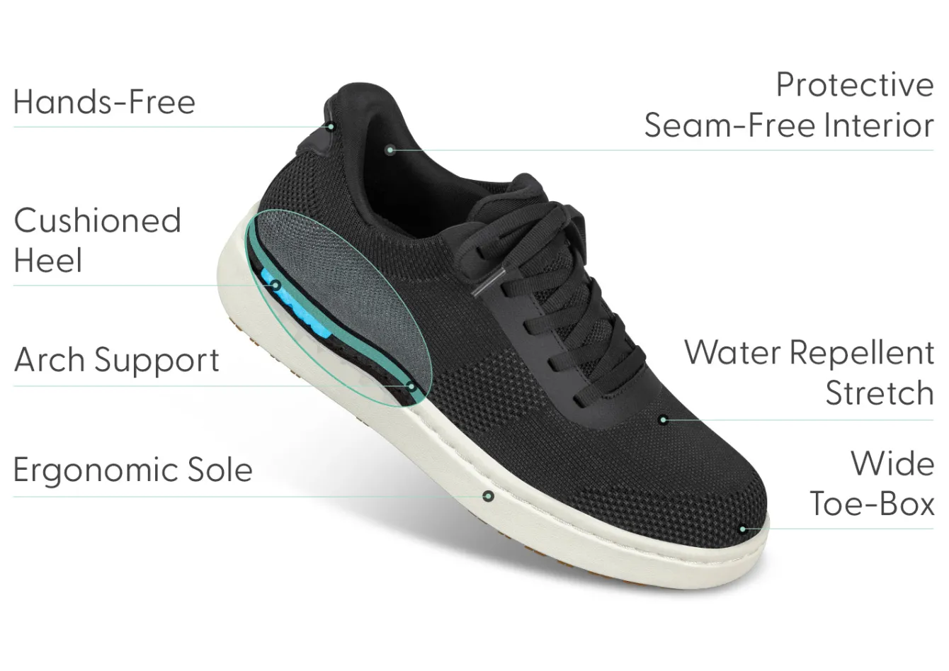 OrthoFeet Sneakers|Casual Shoes<Wander Hands-Free Knit - Black