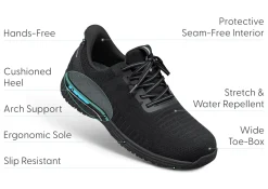 OrthoFeet Sneakers|Hands-Free Shoes<Yari Hands-Free - Black/Black