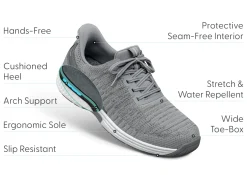OrthoFeet Sneakers|Hands-Free Shoes<Yari Hands-Free - Gray