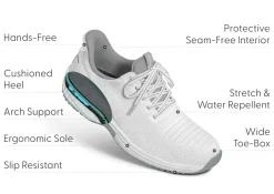 OrthoFeet Sneakers|Hands-Free Shoes<Yari Hands-Free - White